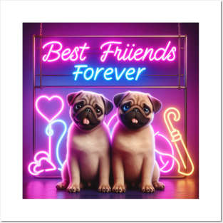 Pug Dog Friends Posters and Art